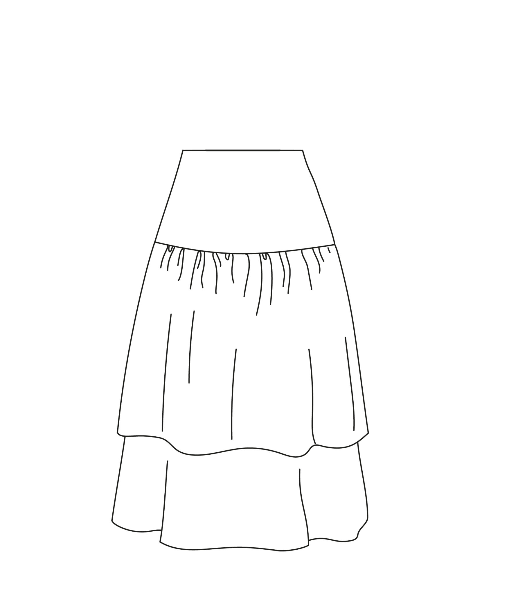 sewing pattern skirt with ruffles
